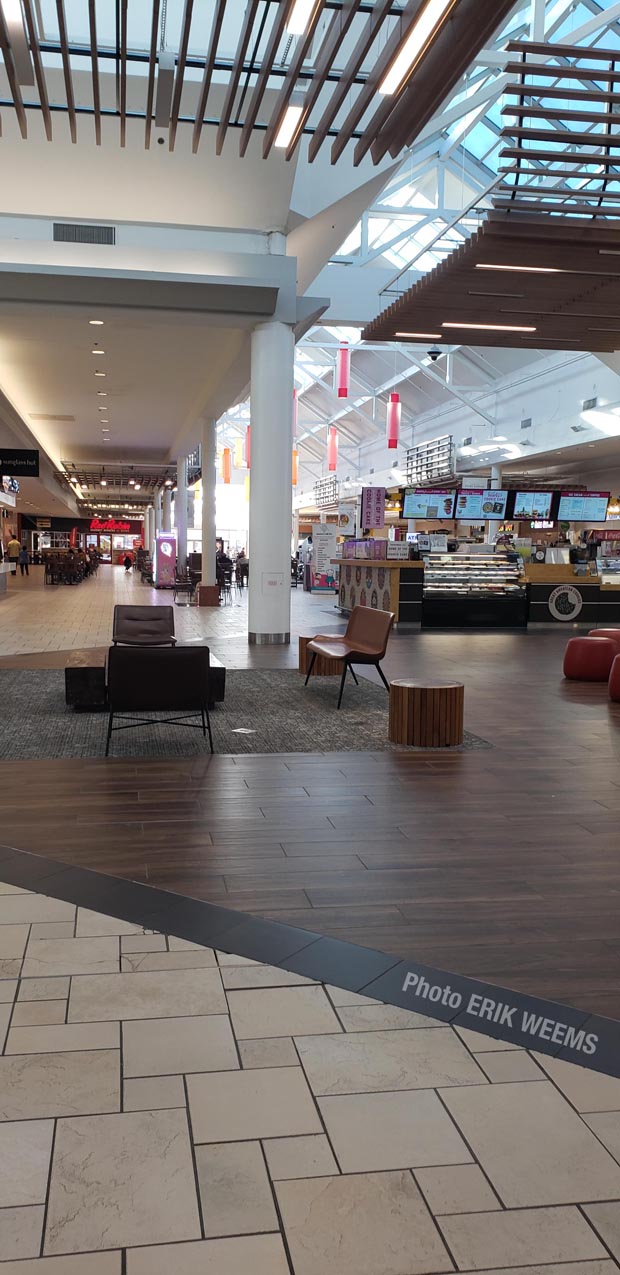 Inside the Chesterfield Mall looking toward the Food Court