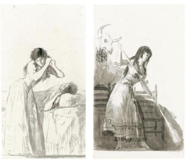 Goya Drawing Broom and Sleeping Woman
