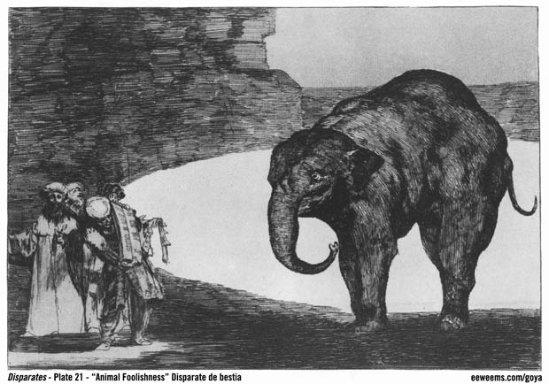 Goya Disparates Plate 21 Animal Foolishness - 
Disparate de bestia
