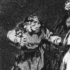 Plate 16 - Exhortation by Goya etching