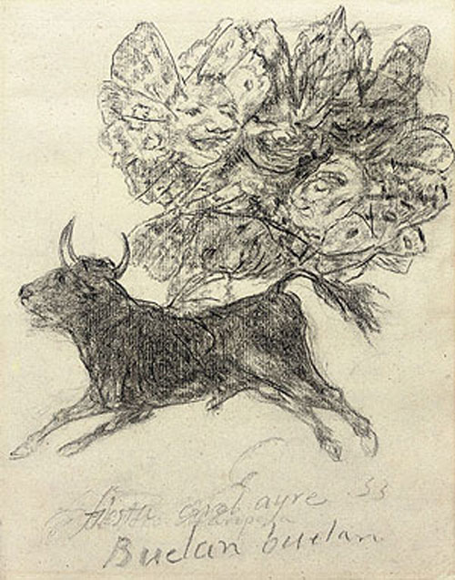 The Butterfly Bull Goya Drawing