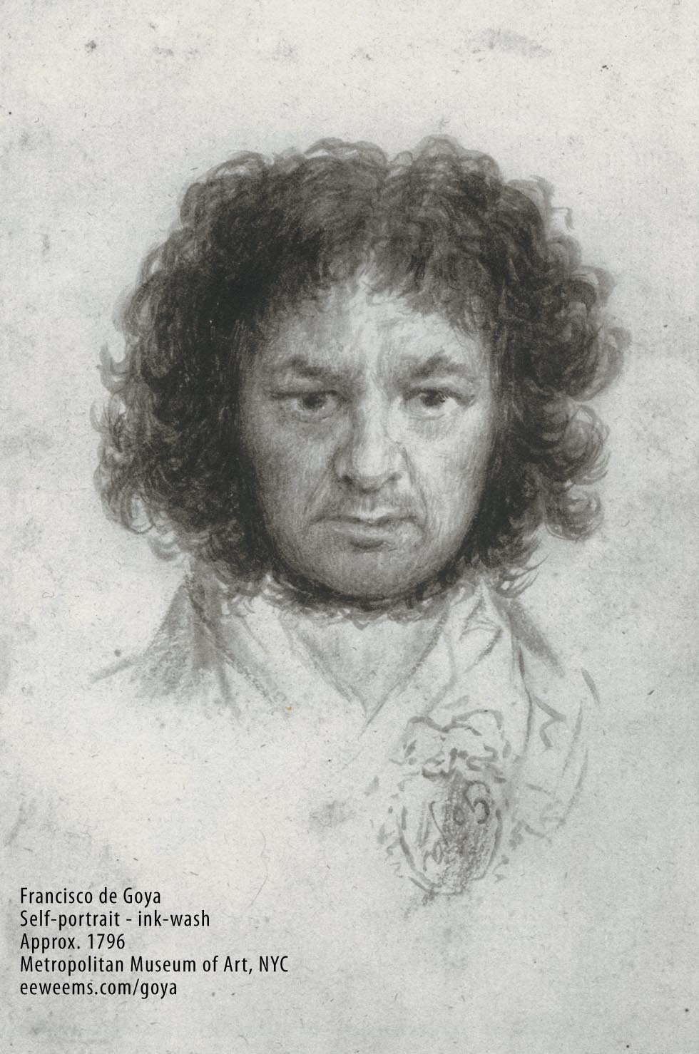 Goya Self Portrait - ink wash