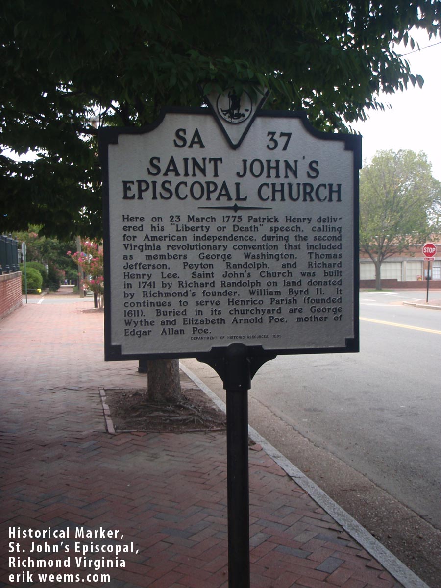 St. Johns historical marker mentioning Elizabeth Arnold Poe