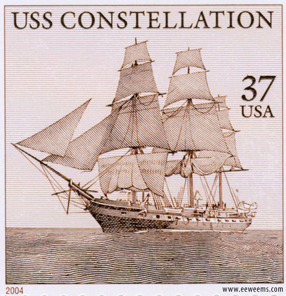 USS Constellation stamp issue 2004 - art large