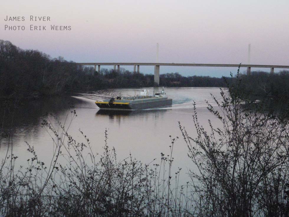 James River Barge at Henricus at Varina Enon Bridge