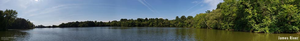 Panorama of the James River in Chesterfield Virginia