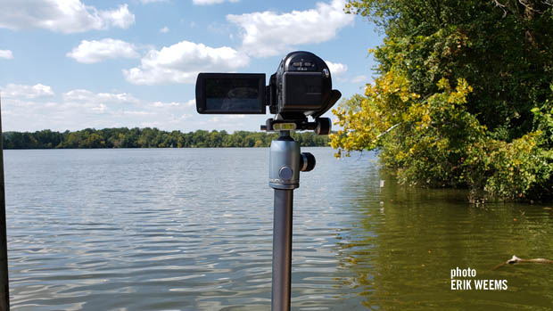 Filming the lagoon in Henricus - Virginia
