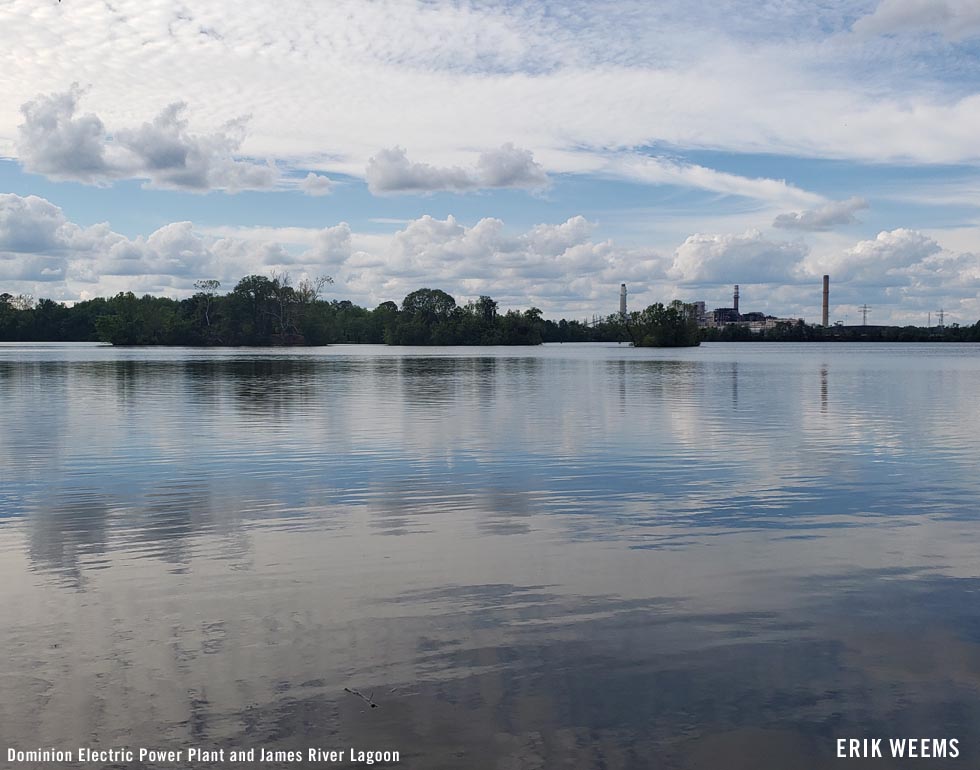 Dominion electric power plant - James River Henricus lagoon