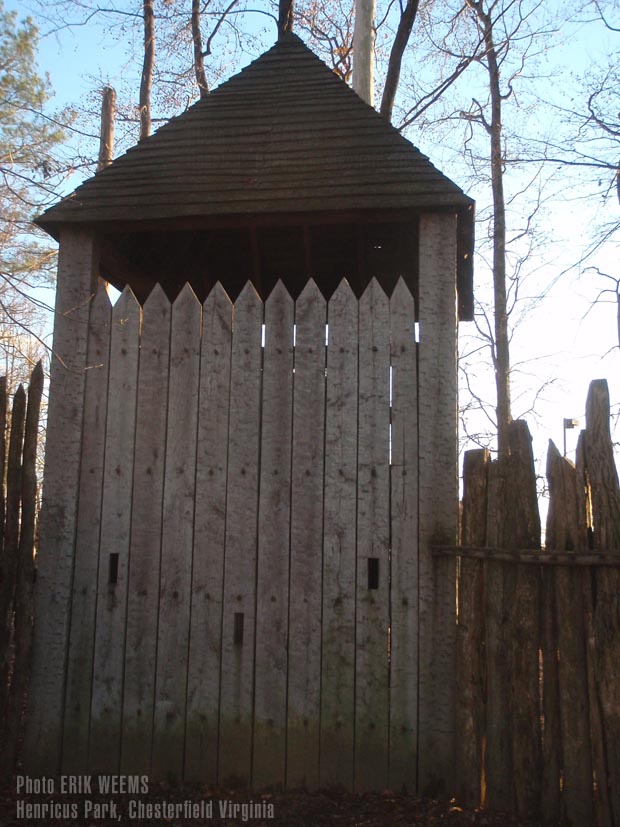 Wooden Fort Tower at Henricus Park in Chesterfield
