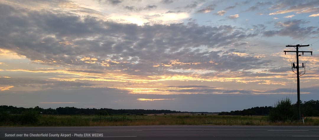 Chesterfield County Airport at sunset