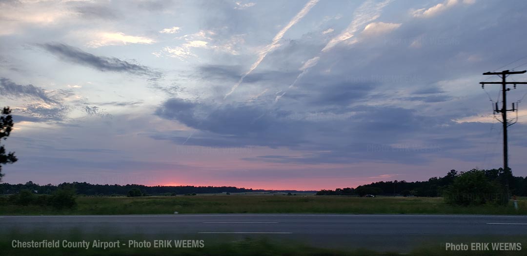 Chesterfield County Airport at sunset
