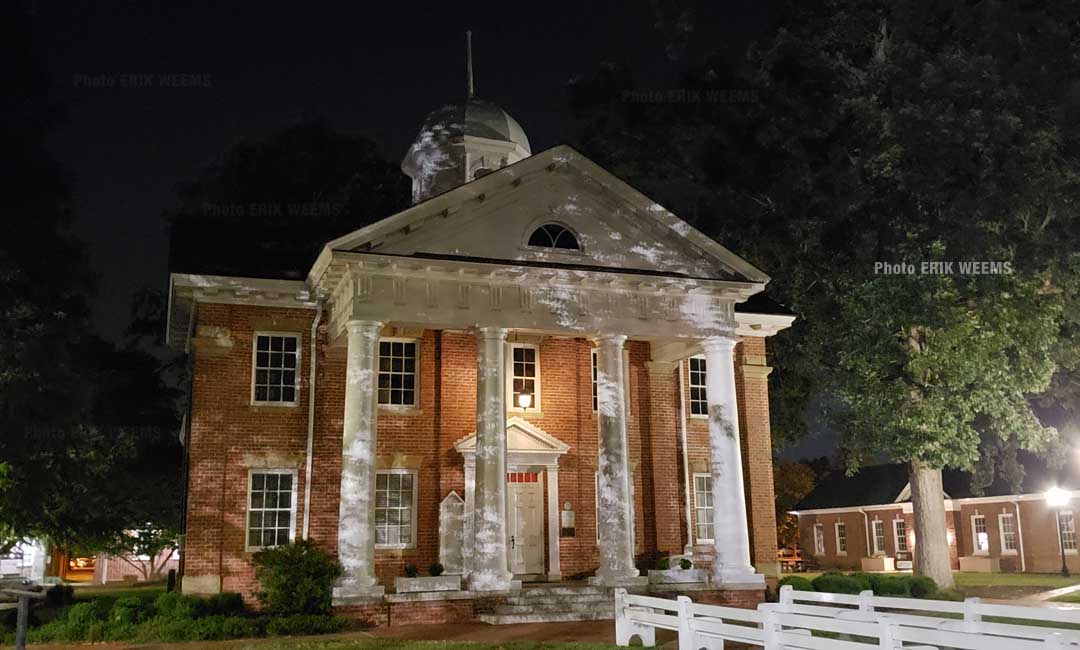 Historical Chesterfield County Courthouse at Night