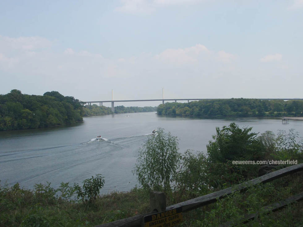 James River Dutch Gap Bridge and Boat