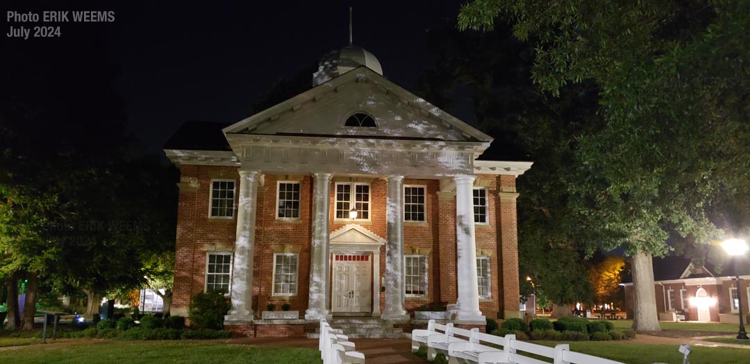 Night time at the Historical Courthouse Chesterfield Virginia