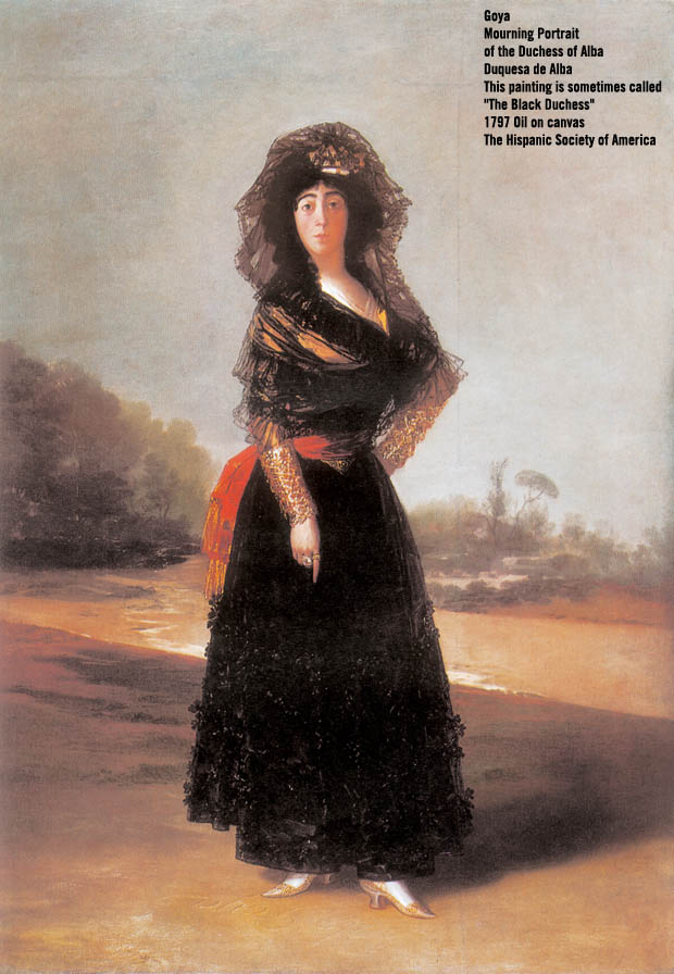 1797 Goya portrait of Duchess of Alba - The Black Duchess