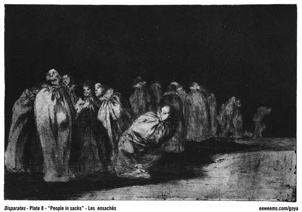 Goya Disparates Plate 8 People in Sacks