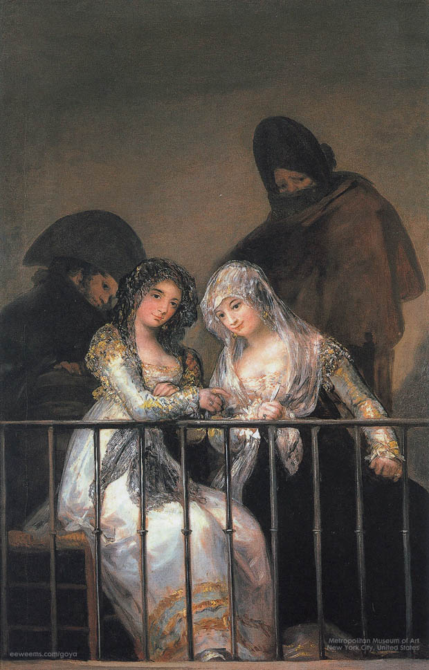 Majas on a balcony by Goya