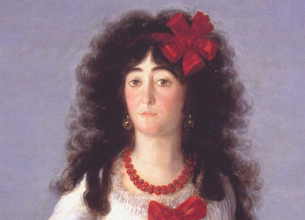 Duchess in White - Goya - detail of head