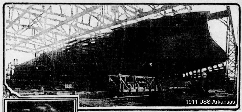 USS Arkansas newspaper announcement 1911