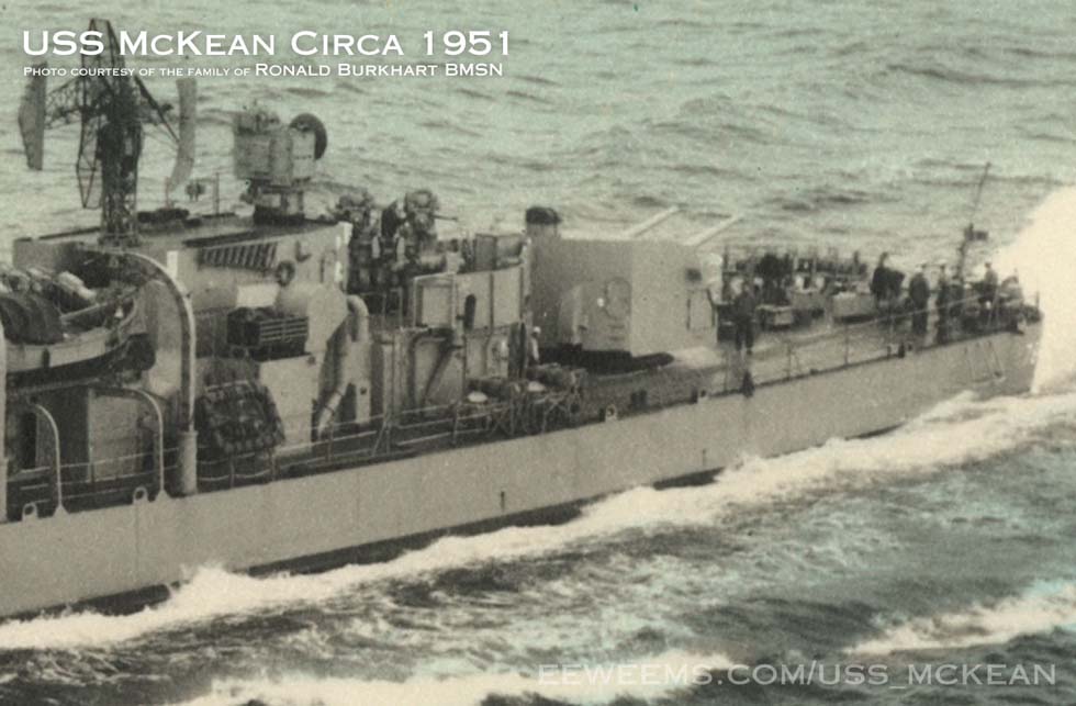 USS McKean DD 784 looking at stern