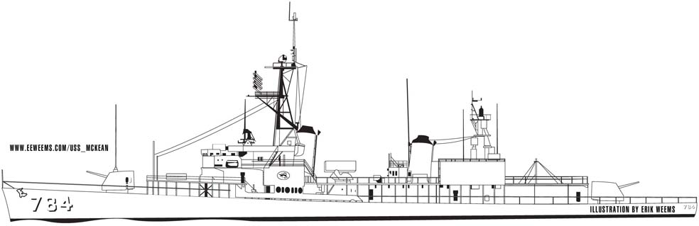 Outline USS McKean - Destroyer Drawing 
